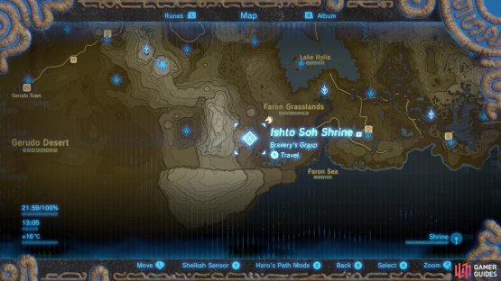 This shrine is found southwest of Lake Region