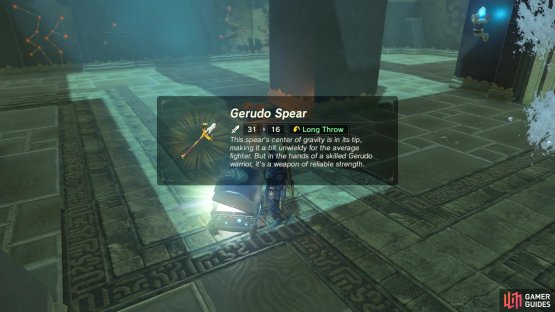 Inside the chest you&rsquo;ll find a gerudo spear