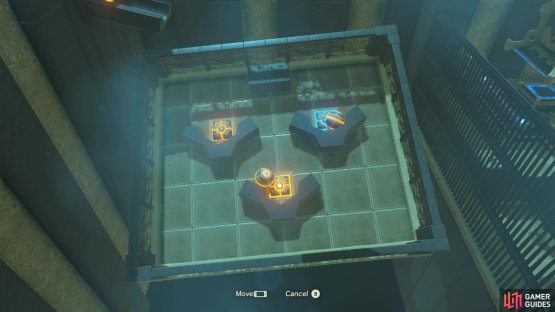 The final puzzle requires moving the balls onto the pressure plates