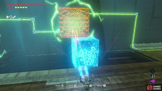 then place a metal block on top of a cryonis block to conduct electricity to the final bit of wiring. 