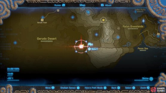 which is southeast of Gerudo Town.