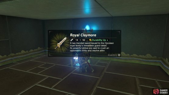 so you can grab a Royal Claymore.