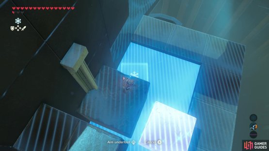 then use cryonis blocks to lift you up to the ladder that will take you to the treasure chest.