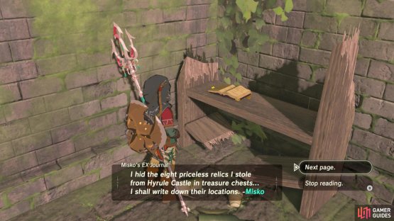Misko&rsquo;s Journal is found in the ruins at Outpost Ruins.
