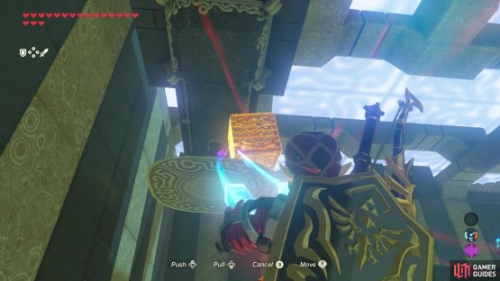 Use the metal crates to manipulate the scales