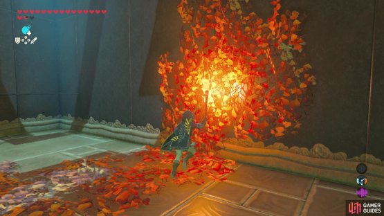 Burn the leaves beneath the wooden platform