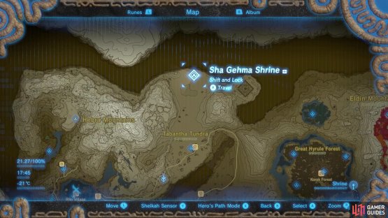 This shrine is found on the northern border of the Hebra region