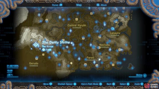 Sho Dantu Shrine is found northwest of Gerudo Tower