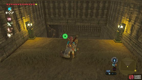 The shrine is hidden below, but the lanterns will give you a clue as to their location