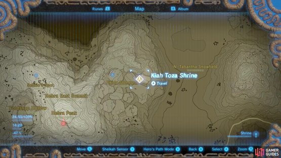 This shrine is found northeast of Hebra Peak