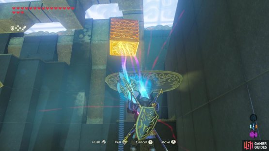 You’ll need to use the metal object to manipulate the platforms