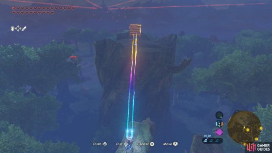 You can then swing the box to knock the Silver Bokoblin to the ground.