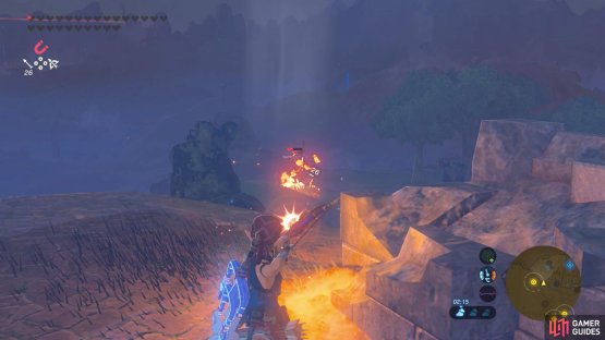 Aim to kill this Lizalfos from a distance.