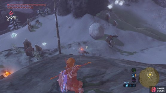 Next, aim for the Lizalfos between the Moblins.