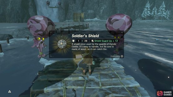 Inside the wooden chest is a Soldier&rsquo;s Shield.