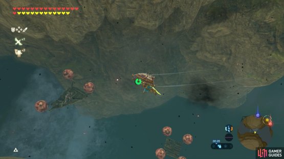 You can glide down to these platforms from above.