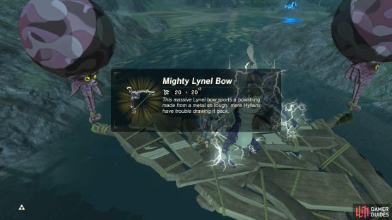 If you&rsquo;re lucky/quick, you can grab the bow before it falls.