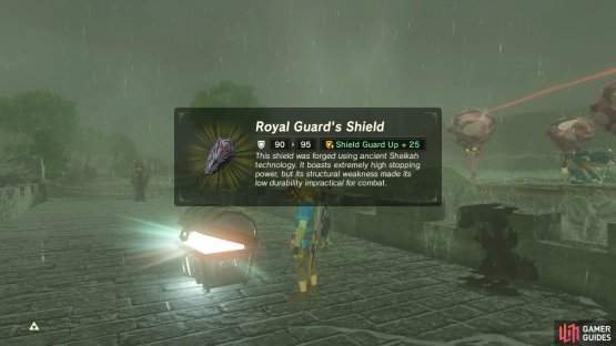 Inside the chest is a Royal Guard&rsquo;s Shield.