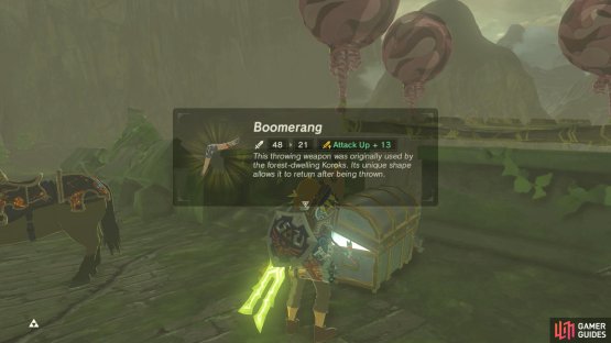 The chest here contains a Boomerang.