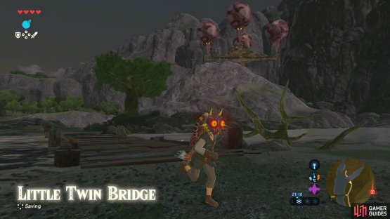 A floating platform next to Little Twin Bridge.