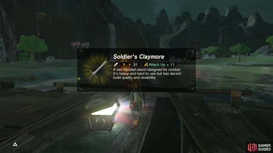 The chest contains a claymore weapon.