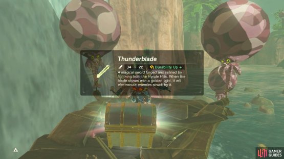 You can glide to the chests from higher ground or pop the balloons.