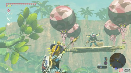 Feel free to shoot the platforms down by popping the Sky Octoroks.