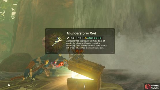 You can swim over and snatch the rod from the chest.