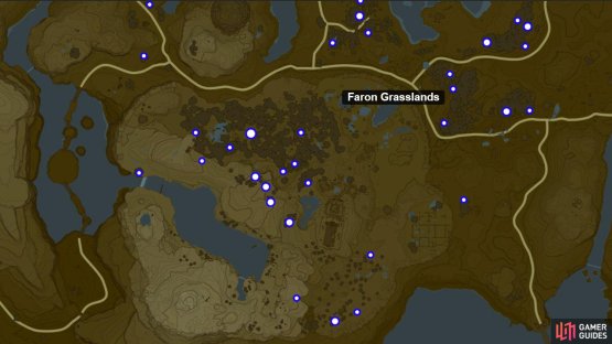 Hylian Shroom locations at the Great Plateau.