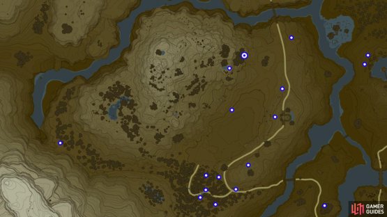 Hyrule Herb locations at Satori Mountain.
