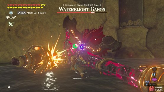 Once Waterblight Ganon&rsquo;s stunned, smack him hard.