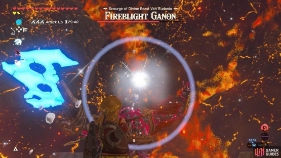 The trick is to stun him with a second arrow to the eye or a bomb.