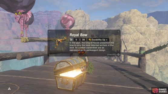 Inside is a powerful Royal Bow.