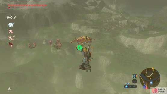 To reach these platforms, we suggest gliding from atop Hateno Tower.