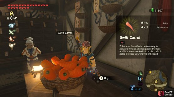 Look for the general store with the carrot sign outside.