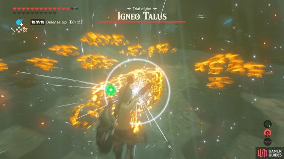 Glide towards the Talus and shoot an Ice Arrow.