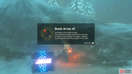 Grab the Bomb Arrows from the thawed out chest.