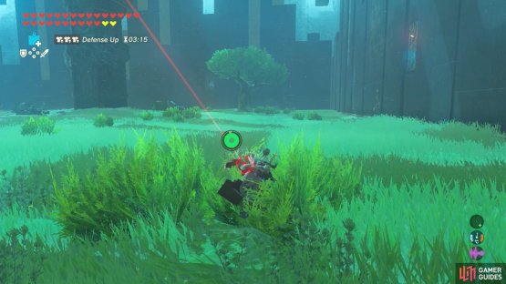 Run towards the tower where the Guardian Turret is.