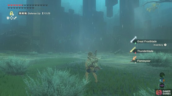 Don&rsquo;t forget to pick up the three elemental weapons!
