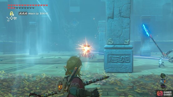 Anyway, stay outside the laser and shoot arrows for an easy win.