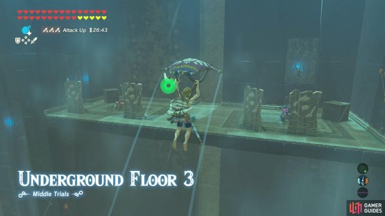 Glide to the right, where there&rsquo;s an archer firing Shock Arrows on the left.