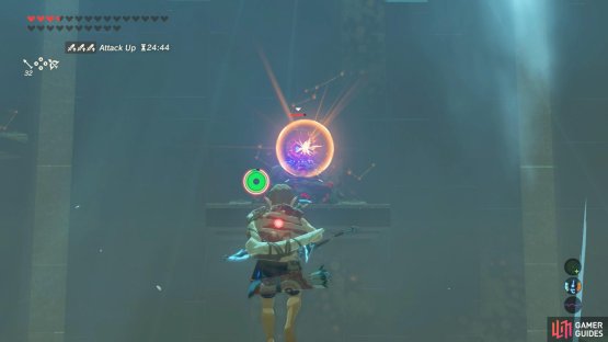While gliding, shoot the Guardian&rsquo;s eye to stun it.