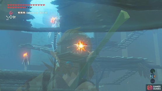If you&rsquo;re by the sides, you can snipe the Bokoblin on the middle platform.