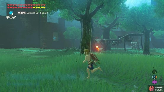 Here, there&rsquo;s a Fire Chuchu and a raised Bokoblin encampment.
