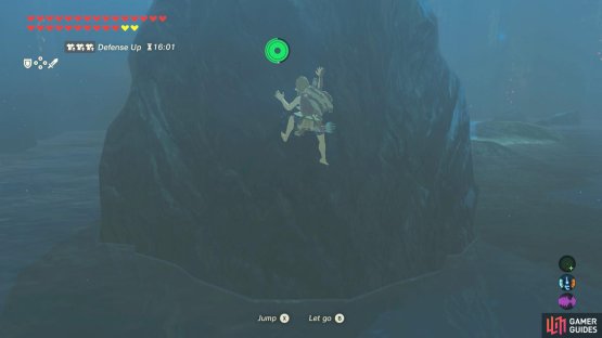 Start by climbing the giant rock on the left.