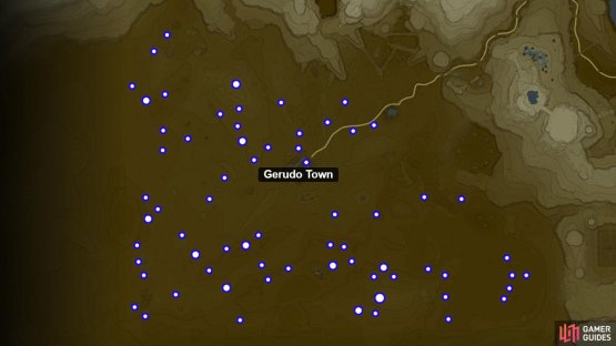 Voltfruit locations in Gerudo Desert.