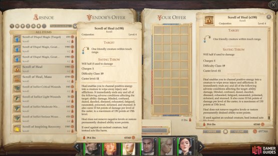 The rest of this chapter is a bit of an endurance run, so spend your gold on Scrolls of Heal to cut down on resting