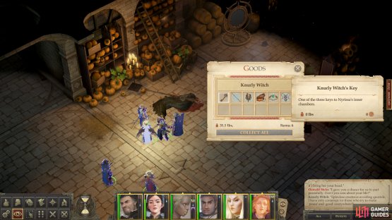 However you defeat her, loot the Knurly Witch for her key.