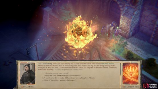 The Lantern King will gloat about the trials you&rsquo;re immediately about to face