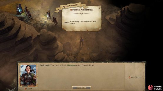 After defeating the Stag Lord, return to Nettle&rsquo;s Crossing and bid Nettle farewell and collect your reward